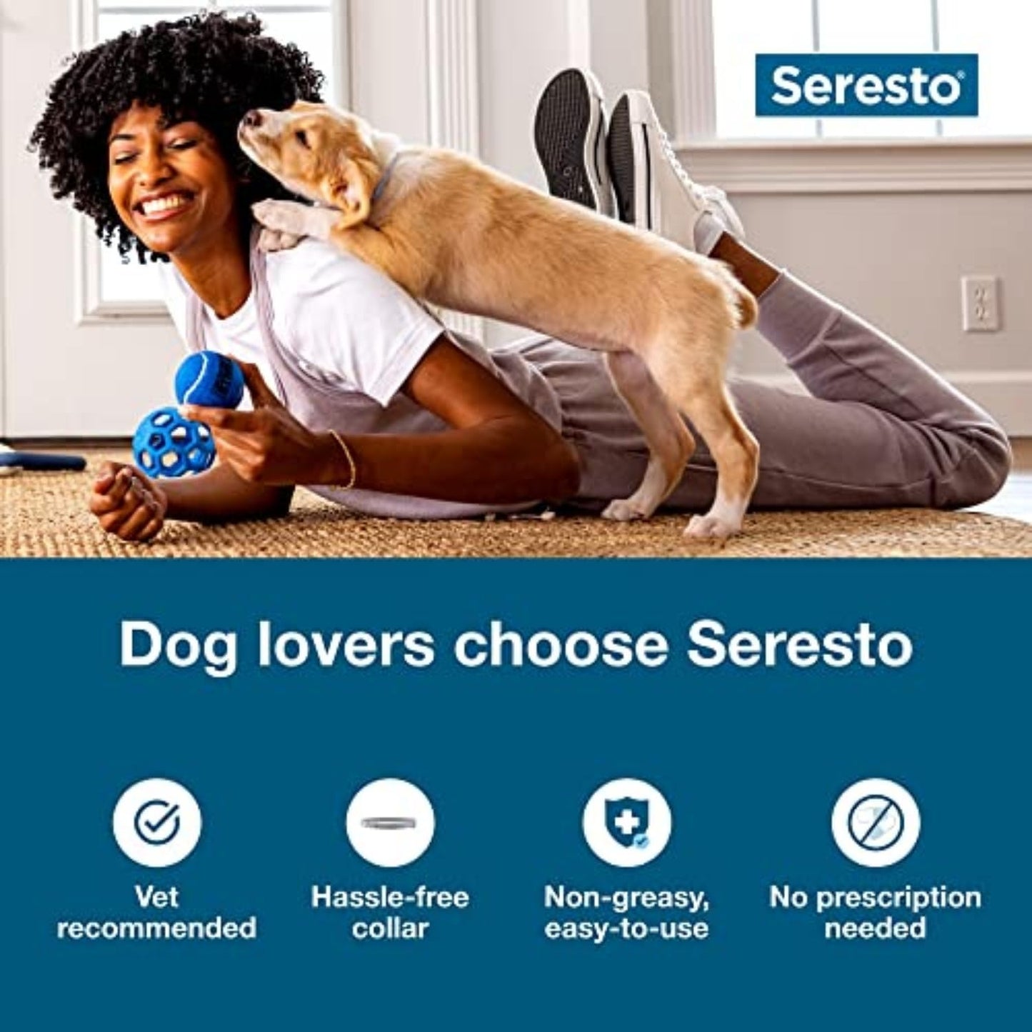 Seresto Flea & Tick Collar for Dogs, Long-Lasting Protection